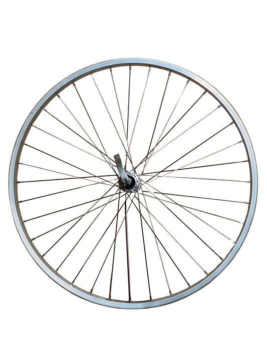 Voorwiel 26"- 559X21 Parallex new alu. zilver FM21 QR sp.14 RVS