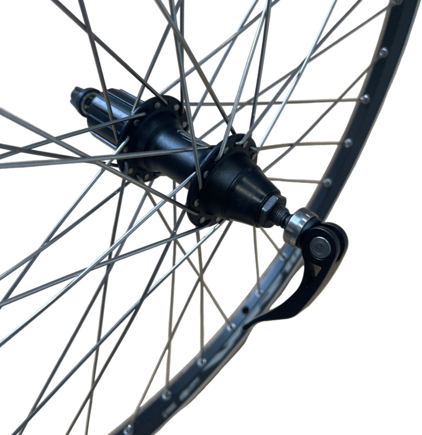 Achterwiel 26"- 559X19 IID Skorpion alu. zwart FM32 QR cassette 8/9 sp.14 RVS