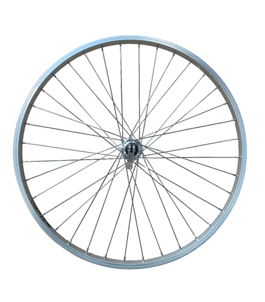 Achterwiel 26"- 559X21 Parallex new alu. zilver FM31 QR freewheel sp.14 RVS