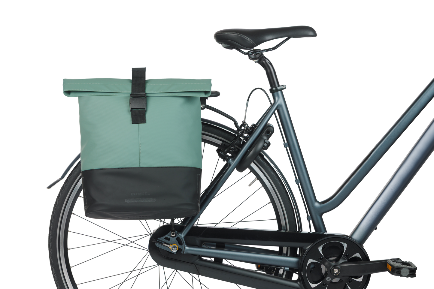 Basil 18502 Cove dubbele fietstas 28-32L zilvergroen/zwart