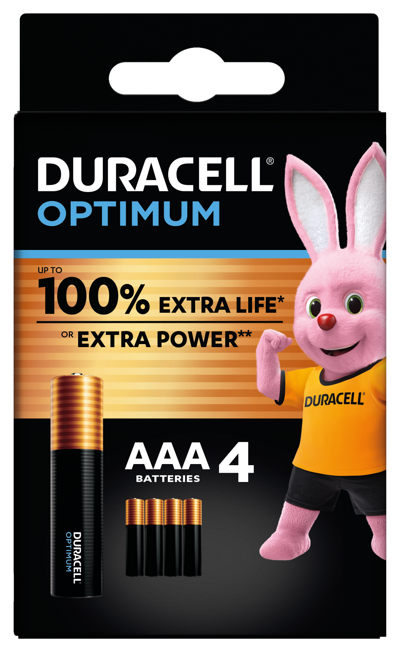 Batterij Duracell Optimum alkaline AAA-LR03 (4)