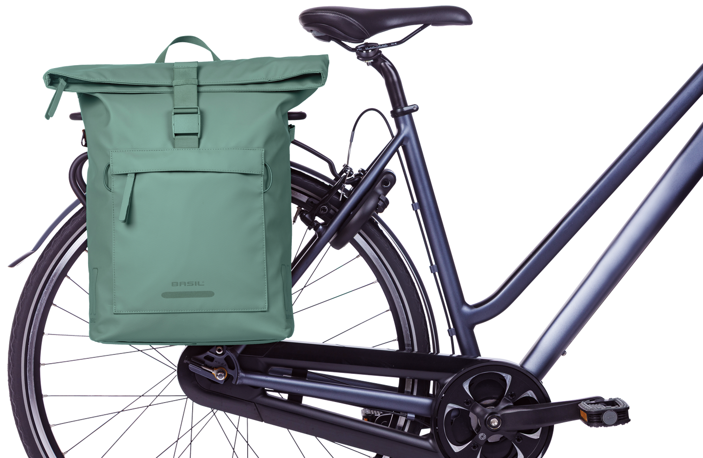Basil 18542 Brooklyn schoudertas MIK Hooks 17L zilvergroen
