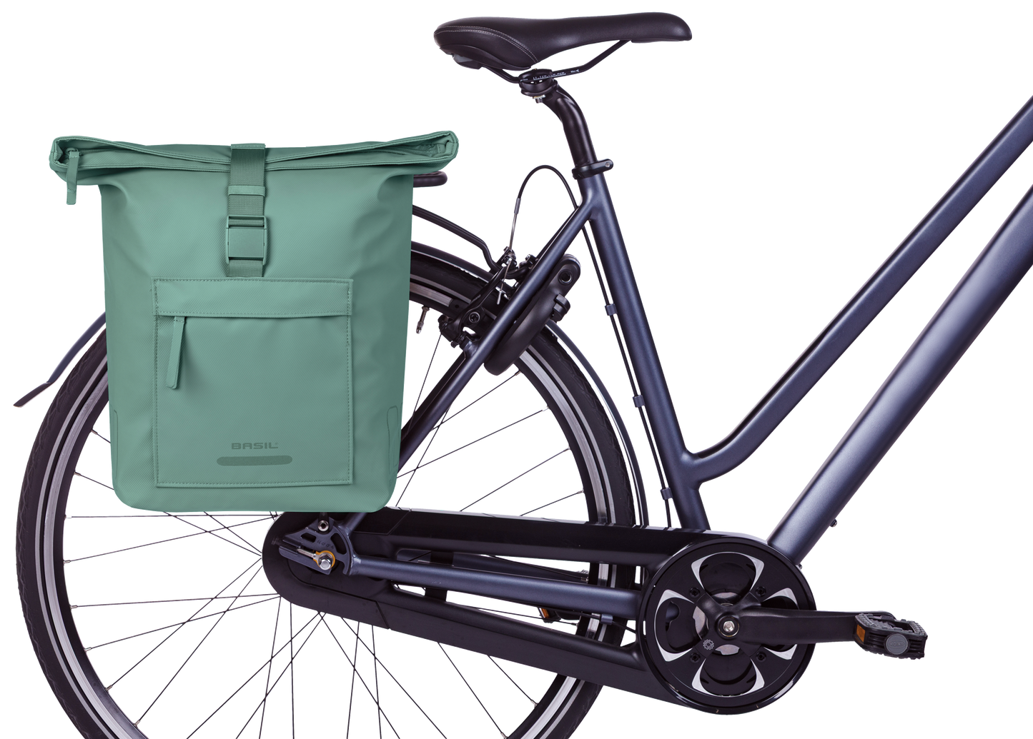 Basil 18548 Brooklyn dubbele fietstas 41L zilvergroen