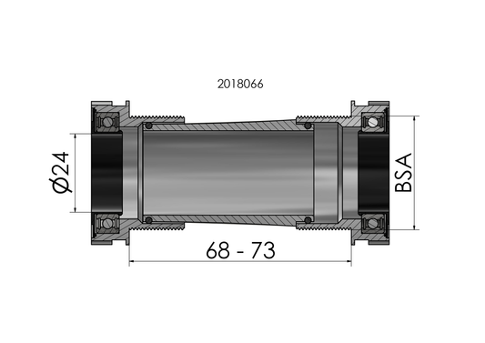 Elvedes 2018066 thread fit BSA MTB 24 mm. (Shimano)