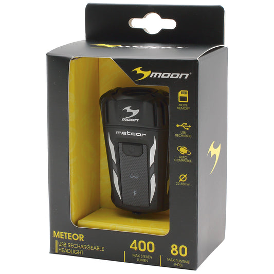 Moon Meteor zwart 1 witte Cree XP-G LED 8 functies max 400 lumen opldb. USB