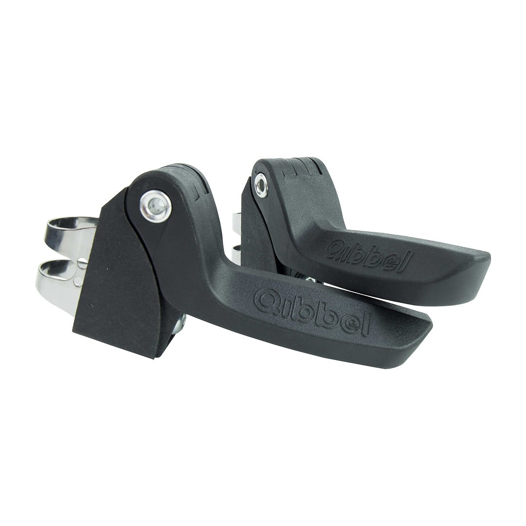 Qibbel Q340 Junior 6+ zitje zwart/zwart incl. voetsteunen en voetbeschermingsplaten