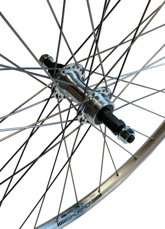 Achterwiel 28"- 622x19 Skorpion alu. zilver FM31 freewheel vast sp. 13 RVS
