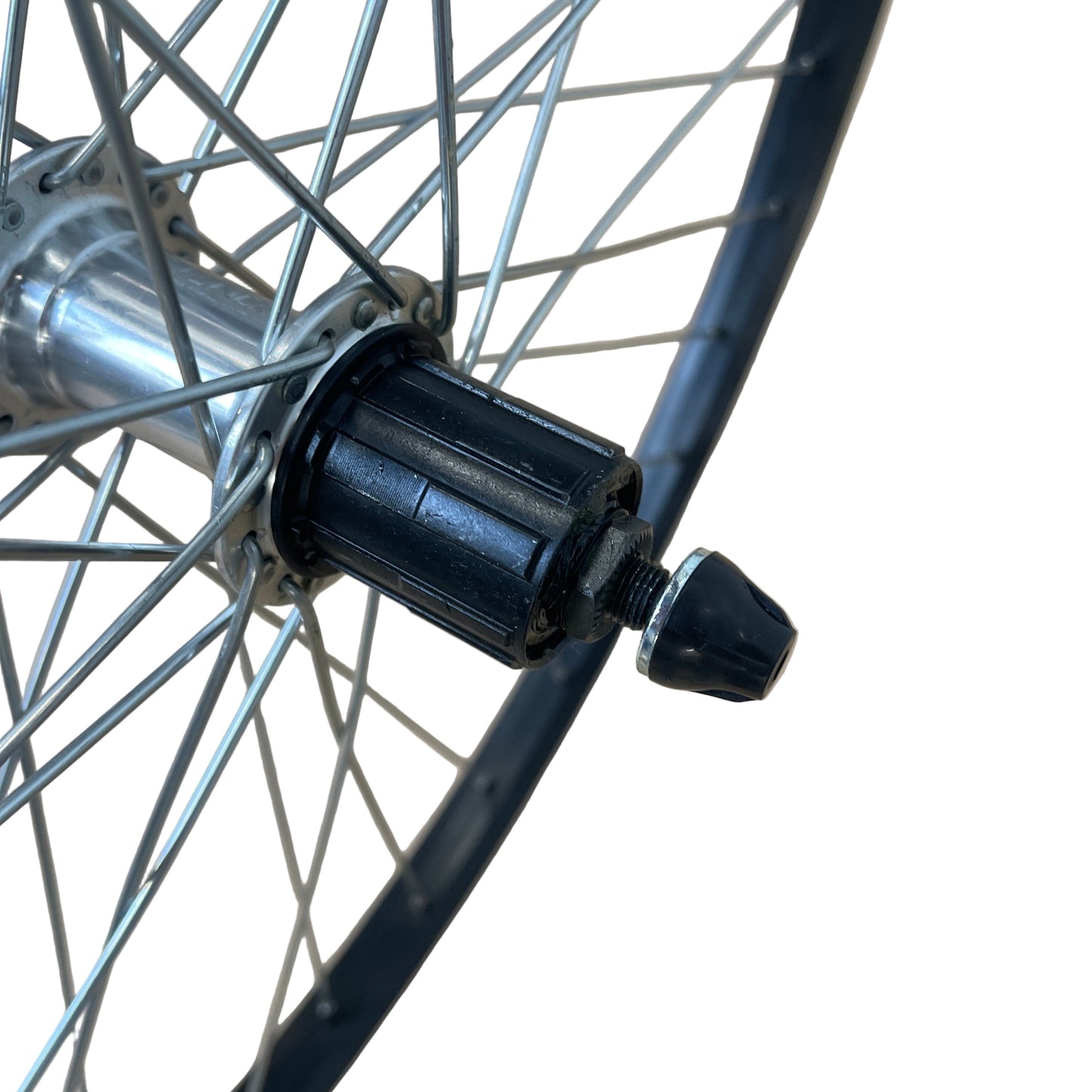 Achterwiel 26" 21-559 alu. Parallex zwart cassette QR spaak 13