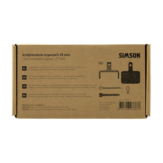 Simson 600210B bulk schijfremblokken organisch (Box, 25 sets)