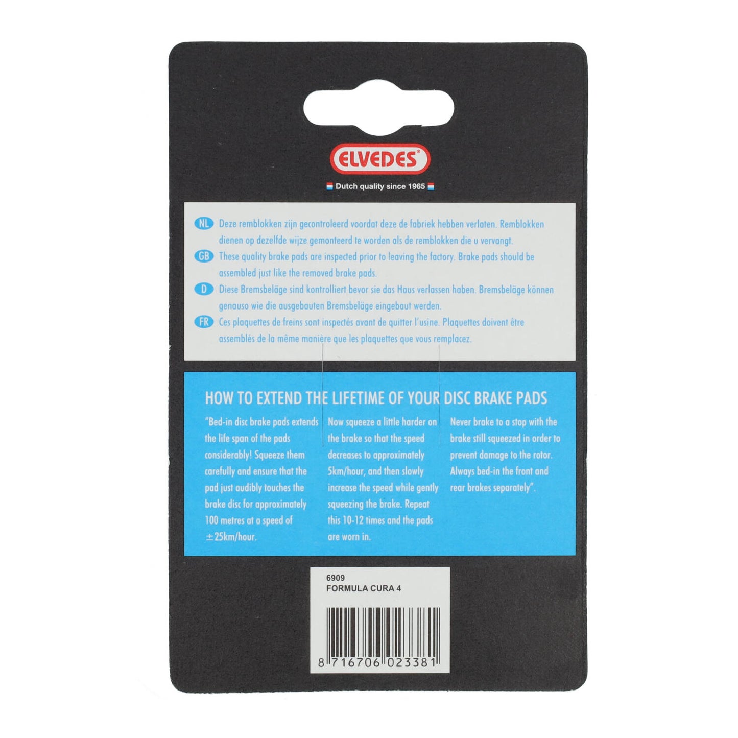 Elvedes 6909 disc brake pad Formula Cura 4