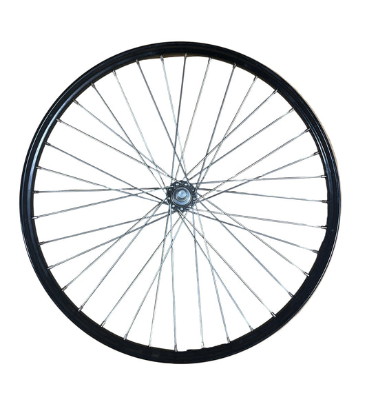 Transportwiel 806322 26" 28-559 staal zwart met steekas 18 mm. spaak 11