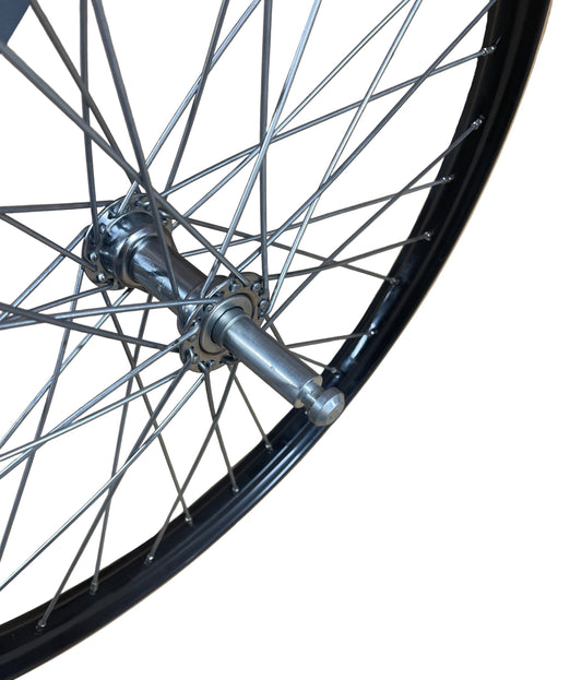 Transportwiel 806322 26" 28-559 staal zwart met steekas 18 mm. spaak 11