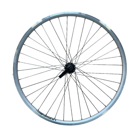 Achterwiel 26"-559x19 IID Skorpion alu. zilver FM32 QR cassette 8/9 sp. 14 RVS