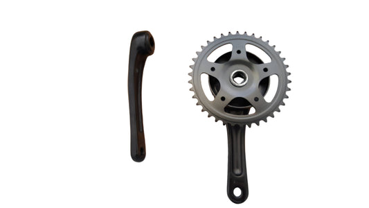 Chainline alu crankset glans zwart 38T/170mm/95mm disc