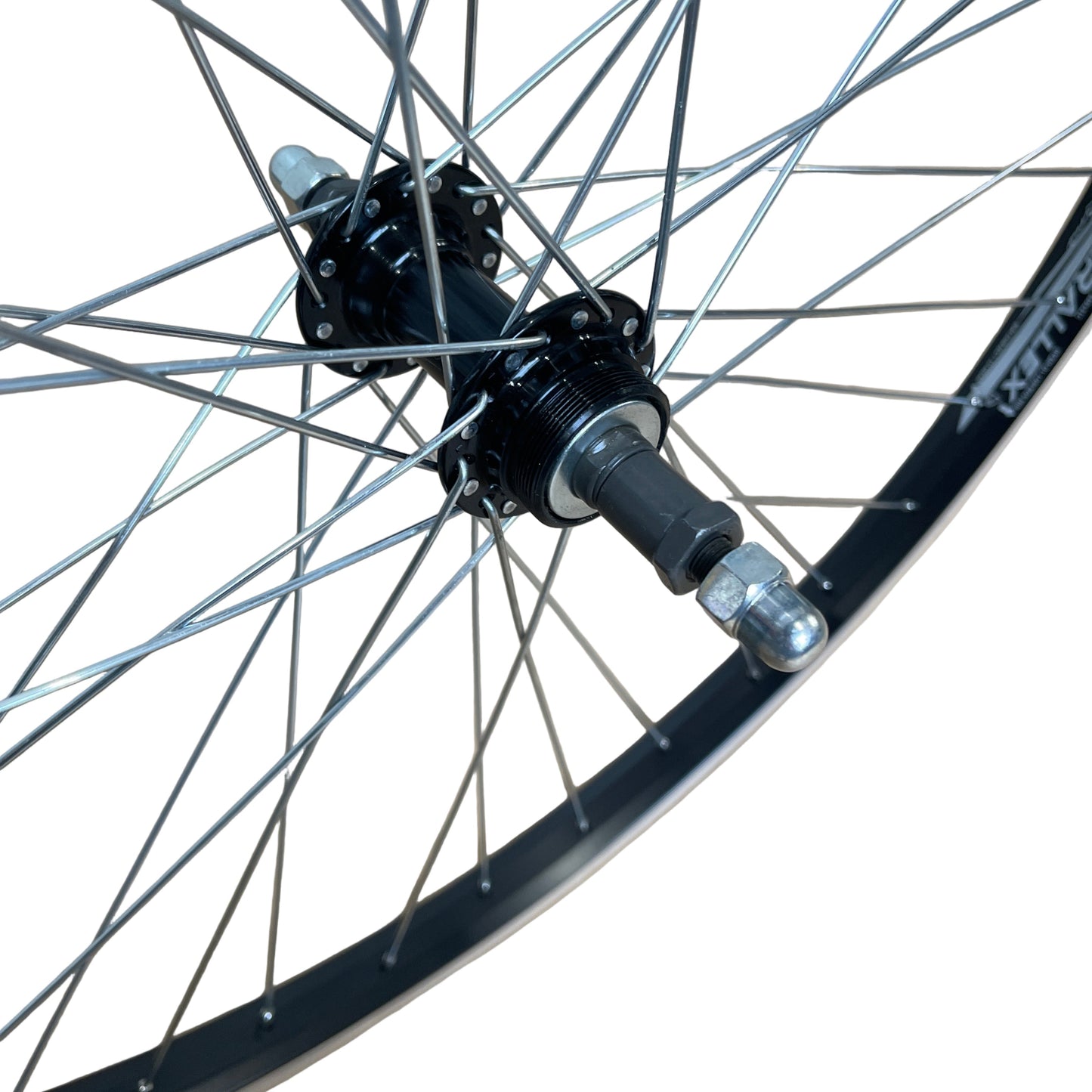 Achterwiel 26" 21-559 alu. zwart Parallex freewheel vast spaak 14