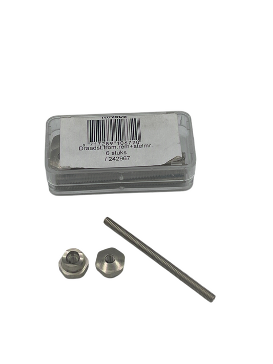 Draadstang trommelrem + stelmoer *