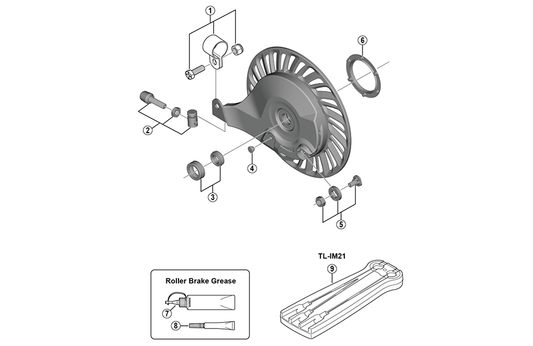 Shimano EBRC6000RC2 rollerbrake achter compleet BR-C6000 Extra remkracht