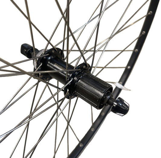 Achterwiel 813635 28" race 13-622 alu. zwart Chrina Shimano cassette QR centre lock
