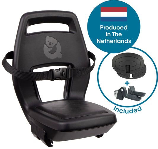 Qibbel Q340 Junior 6+ zitje zwart/zwart incl. voetsteunen en voetbeschermingsplaten