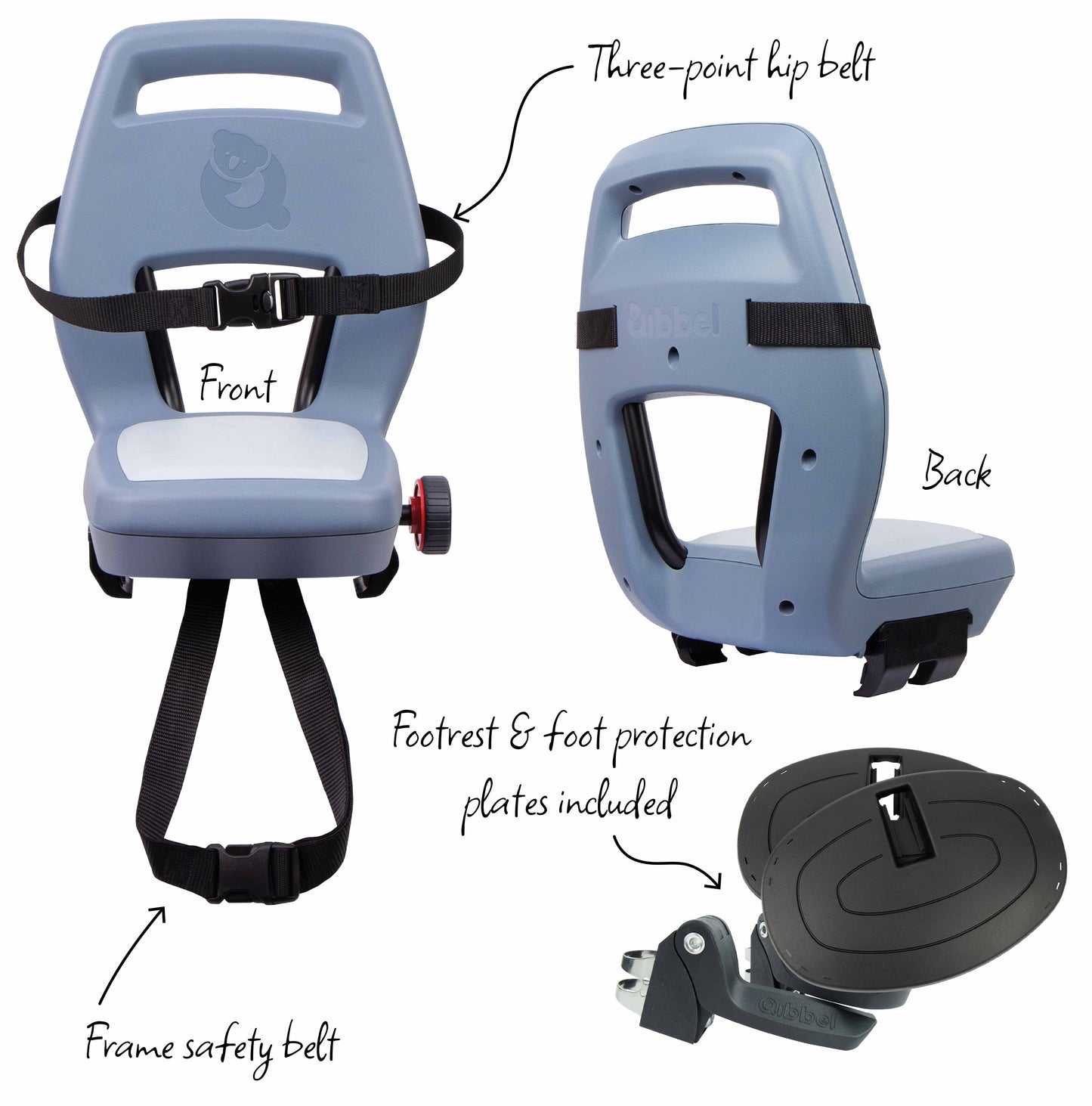 Qibbel Q366 Junior 6+ Ocean Blue – blauw/blauw – incl. voetsteunen en voetbeschermingsplaten