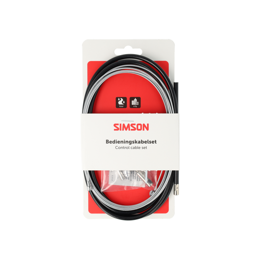 Simson S020222 trommelremkabelset compleet Universeel zwart RVS