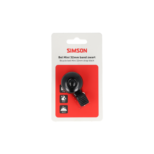 Simson S021228 bel Mini 32mm flex-band bevestiging zwart
