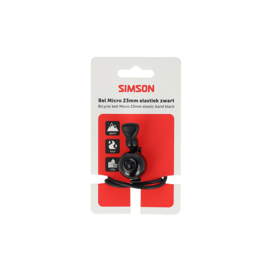 Simson S021230 bel Micro 23mm rubber elastiek bevestiging zwart