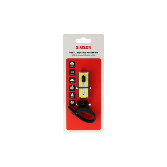 Simson S022031 koplamp Pocket USB-C LED wit