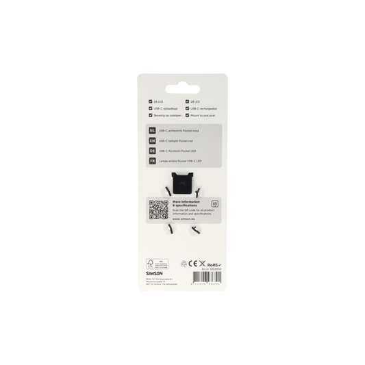 Simson S022032 USB-C LED lamp Pocket rood