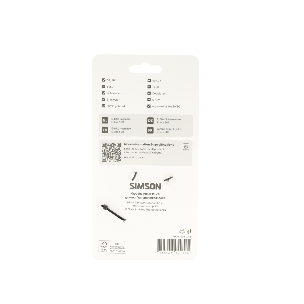 Simson S022043 Aurora koplamp E-line 50R