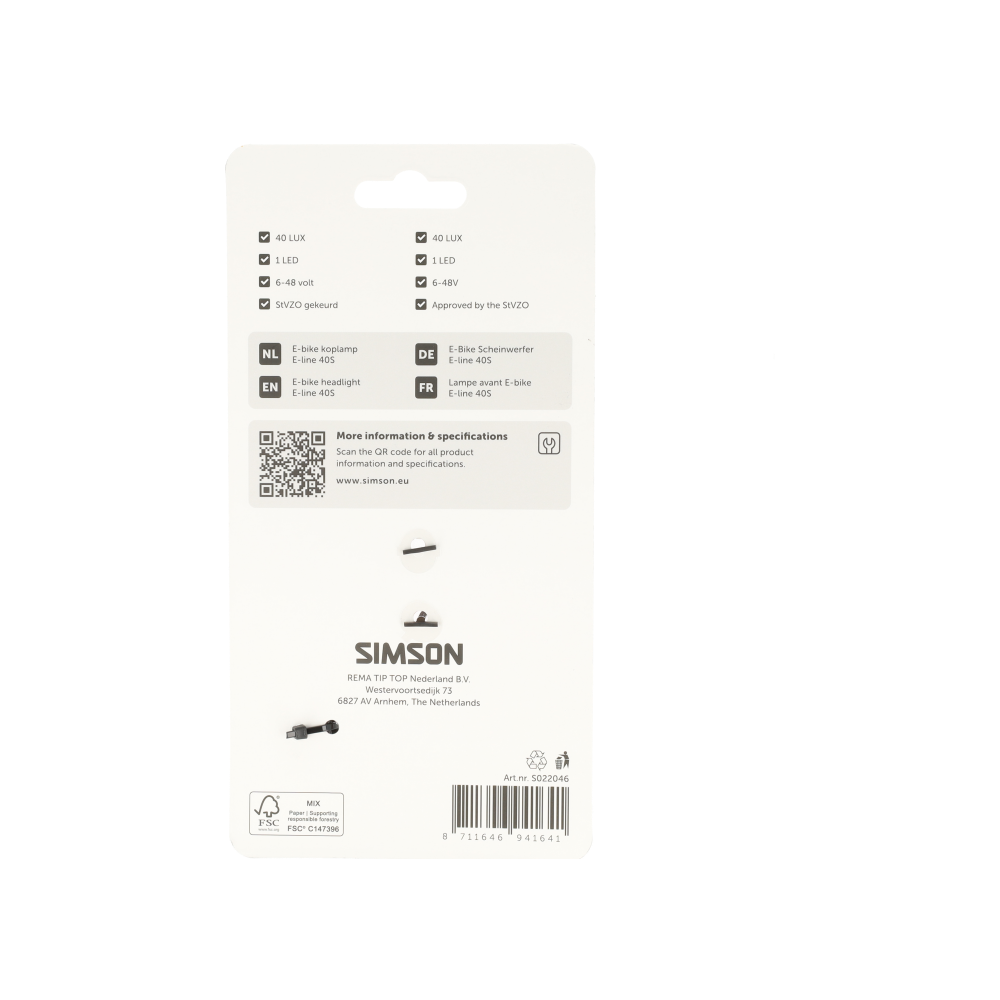 Simson S022046 Aurora koplamp E-line 40S