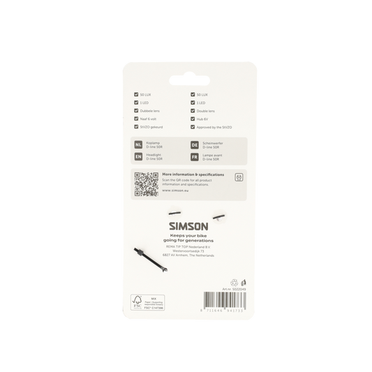 Simson S022049 Aurora koplamp D-line 50R