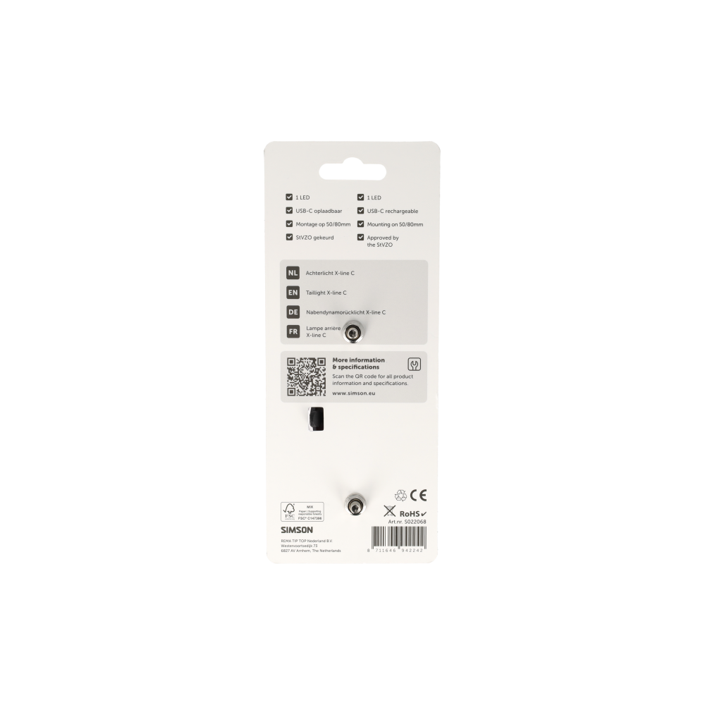 Simson S022068 Aurora achterlicht X-line C