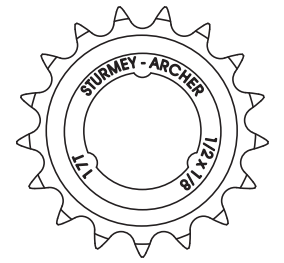 SA HSL 827 tandwiel 17T.  1/2x1/8" diep bol