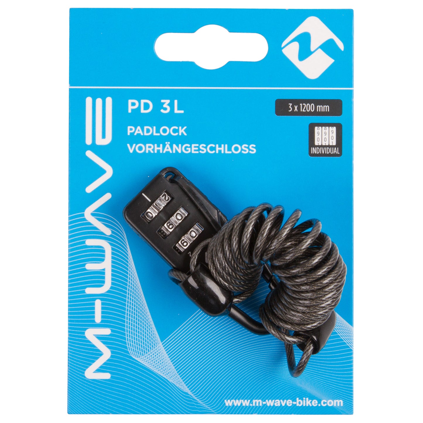 M-Wave codeslot met kabel 3 mm. x 1200 mm. smoke