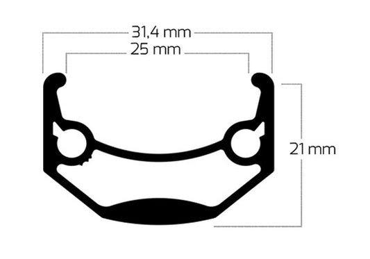 Velg 27.5'' - 584 ANDRA40 DISC geheel zwart 36 gts.