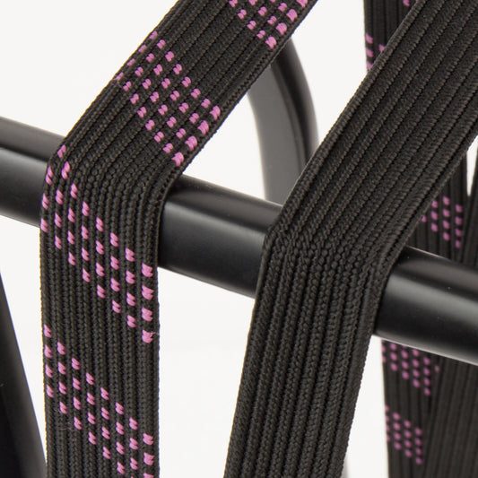 Widek SUV veiligheidsbinder met stalen haak 1x24mm. zwart, 1x24mm. brokaat rood (56 cm.)