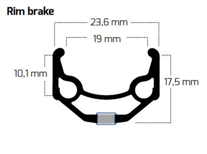 Velg 28' - 14 ZAC19RS 28'-622 zwart CNC 32 gts. DB