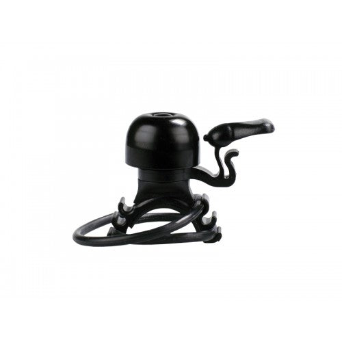 Simson 021230 fietsbel micro 23 mm. zwart rubber elastiek bevestiging