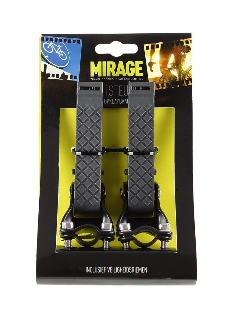 Mirage voetsteunen met rubber riem opklapbaar grijs