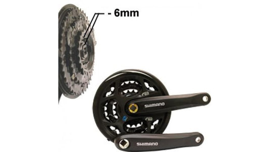 Shimano EFCM311C222CL crankstel Altus 7/8 spd. 170/42x32x22 zwart (-6 mm diep)