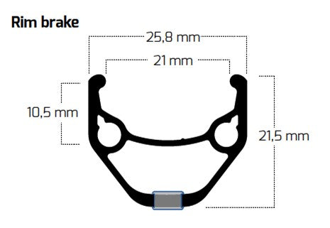 Velg 28' - 14 / 622 ZAC421 aluminium CNC zwart DB 32gts.