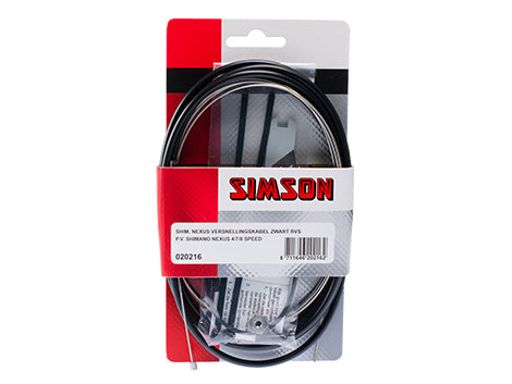 Simson 020216 Shimano Nexus versn. kabel zwart RVS met klembout+inbus 4.7.8 speed incl. tool