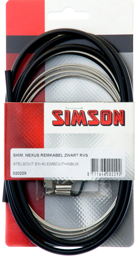 Simson 020229 Shimano Nexus remkabel zwart RVS