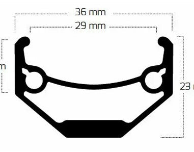 Velg 28' - 14 ANDRA29R 28'-622 aluminium zwart CNC (25Cx622)