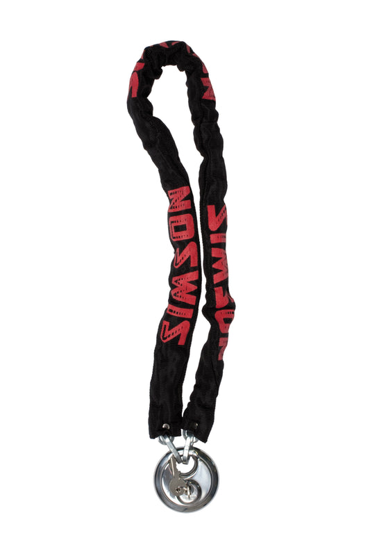 Simson 020844 chainlock strong size L, 5.5 mm x 100 cm. zwart/rood assortiment