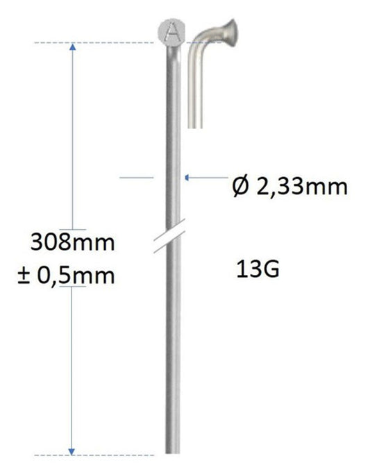 Roveba 'spaak-op-maat' Alpina spaak 13 zink - per stuk