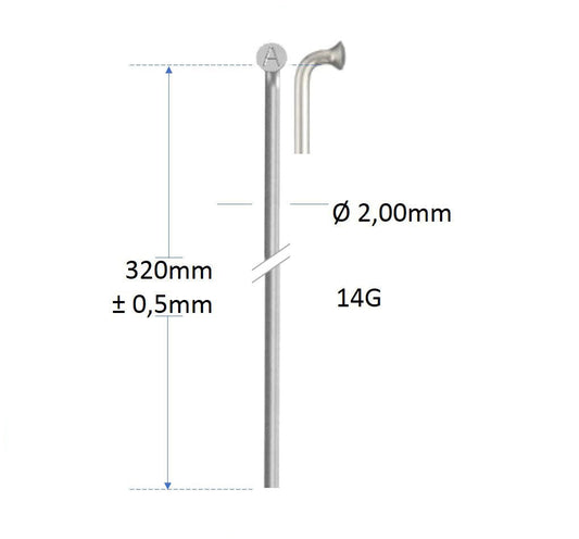 Roveba 'spaak-op-maat' Alpina spaak 14 rvs - per stuk