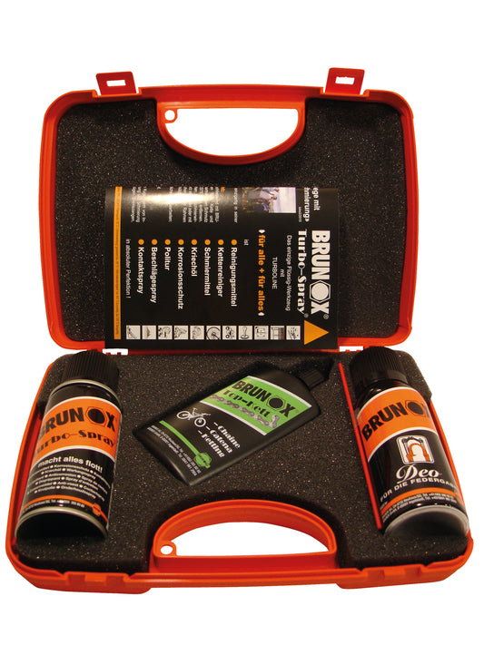 BRUNOX® Geschenkbox 'Fiets' 1 x TS 100ml., 1 x TKett 100ml., 1 x Deo 100ml.