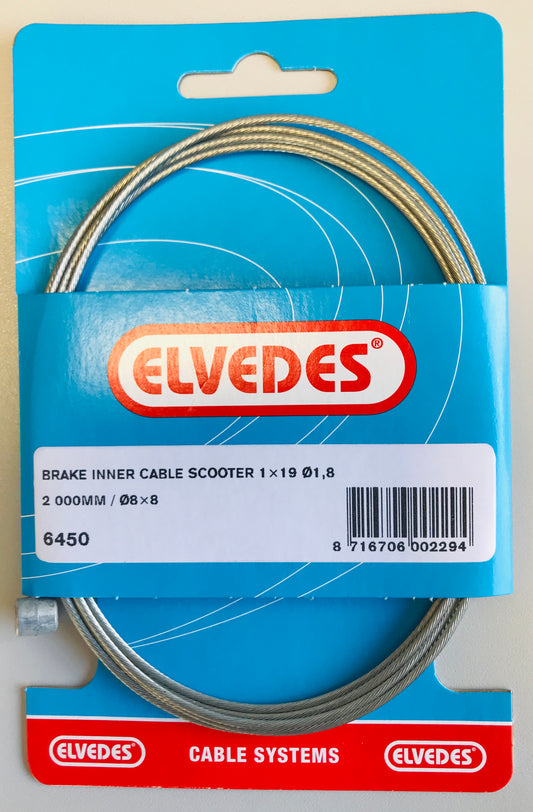 Elvedes 6450 binnenkabel scooter 1 x 19 Ø1.8 2000 mm. / Ø8x8